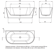 Wanna akrylowa przyścienna/wolnostojąca 160 cm Silia Deante