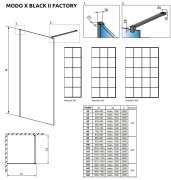 Kabina Radaway Modo X Black II Factory 150x200
