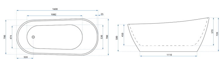 Wanna akrylowa wolnostojąca biała Cori 160 REA