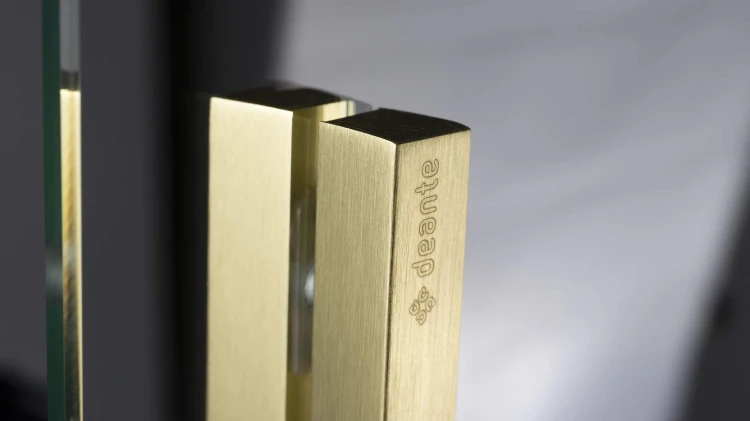 Ścianka prysznicowa walk-in 140x195 złoto szczotkowane Prizma Deante