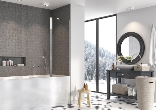 Parawan nawannowy Radaway Nes PND II 120x150 prawy, szkło przejrzyste