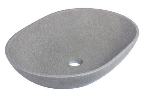 Umywalka kamienna nablatowa Pinatubo AD naturalnie szary marmur