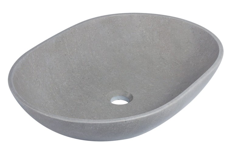 Umywalka kamienna nablatowa Pinatubo AD naturalnie szary marmur
