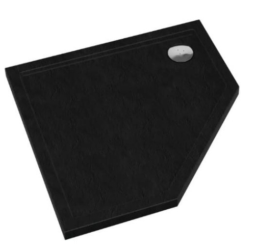 Brodzik pięciokątny SHARPER Black Stone 80x80 Schedpol Schedline, czarny