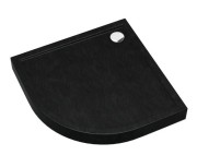 Brodzik półokrągły Cameron Black Stone 80x80 Schedpol Schedline, czarny