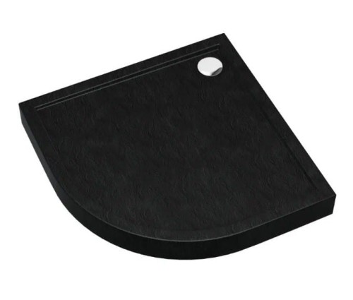 Brodzik półokrągły Cameron Black Stone 80x80 Schedpol Schedline, czarny