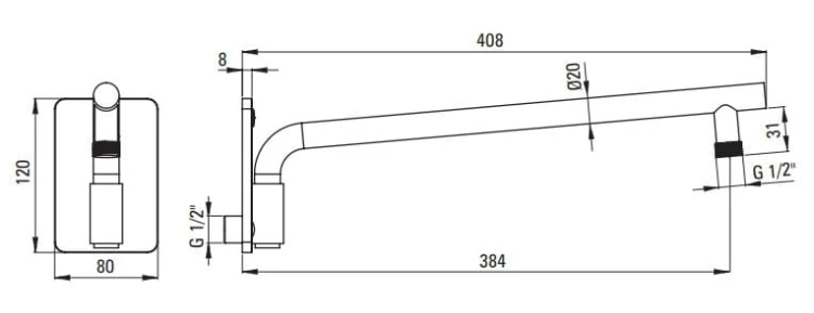 Zestaw prysznicowy podtynkowy Temisto Nero czarny Deante