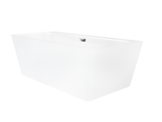 Wanna przyścienna wolnostojąca corsan e019 iseo 150 cm z szeroką krawędzią i wykończeniem chrom