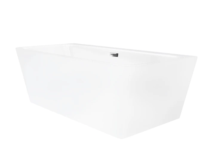 Wanna przyścienna wolnostojąca corsan e019 iseo 150 cm z szeroką krawędzią i wykończeniem chrom