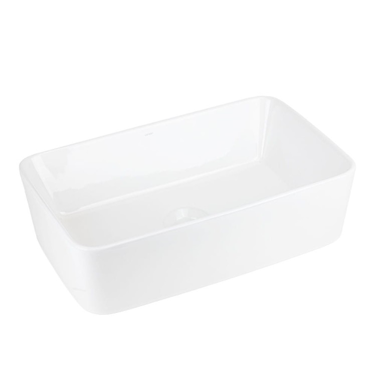 Umywalka nablatowa ango prostokątna 480x295x135 mm z korkiem złotym