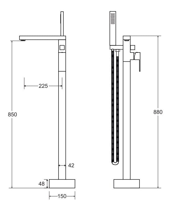 Wanna wolnostojąca Besco Keya B&amp;W 165x70 + bateria Varium
