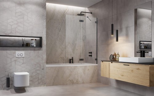 Parawan nawannowy Radaway Essenza Pro Brushed GunMetal PND II prawy