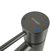 Bateria wannowa 3 otworowa corsan cmb7542gm lugo z wylewką i słuchawką prysznicową gunmetal