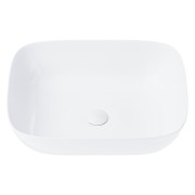 Umywalka nablatowa mono prostokątna 500x400x145 mm z korkiem białym