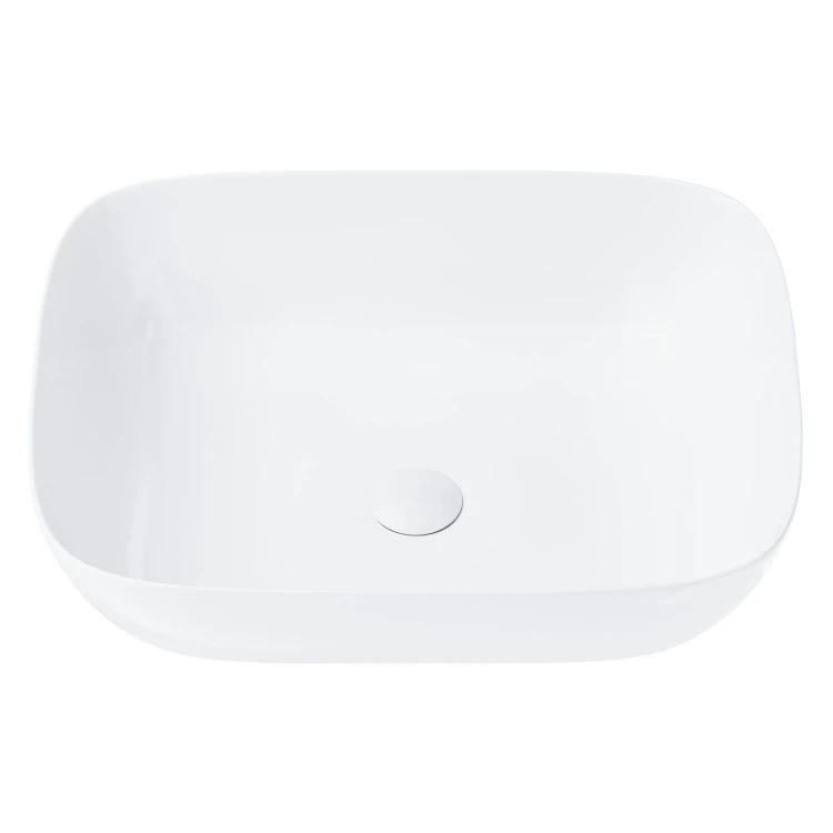 Umywalka nablatowa mono prostokątna 500x400x145 mm z korkiem białym