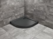 Brodzik półokrągły Radaway Doros A Compact 90x90 Stone czarny