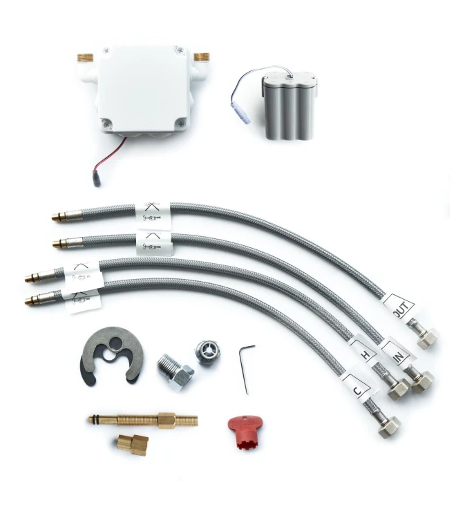Deante Hiacynt Bateria umywalkowa stojąca sensorowa z regulacją temperatury (4xAA)