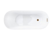 Wanna wolnostojąca corsan estella 160 cm z wykończeniem różowe złoto