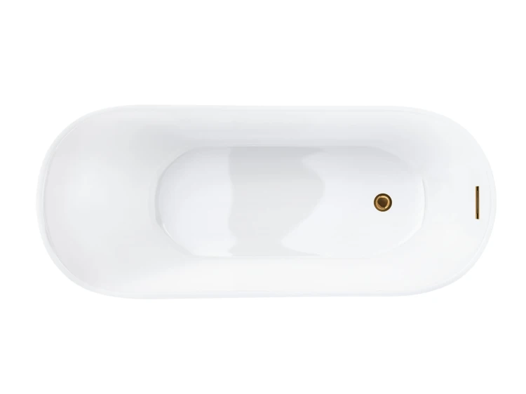 Wanna wolnostojąca corsan estella 160 cm z wykończeniem różowe złoto