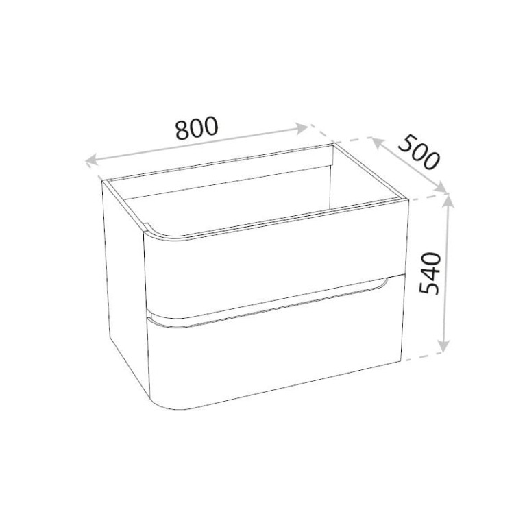 Szafka wisząca z umywalką szklaną Atlanta White 800 Lavita