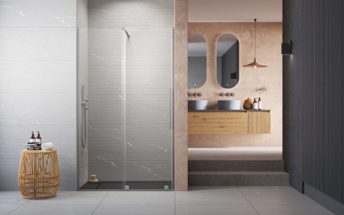Drzwi prysznicowe Furo Brushed Nickel DWJ Radaway lewe nikiel