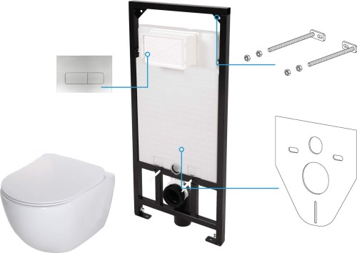 Zestaw WC podtynkowy 6 w 1 Peonia Deante