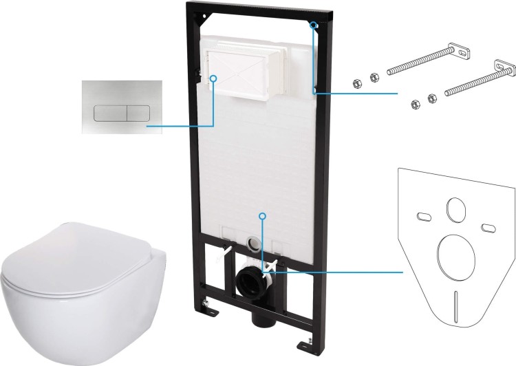 Zestaw WC podtynkowy 6 w 1 Peonia Deante