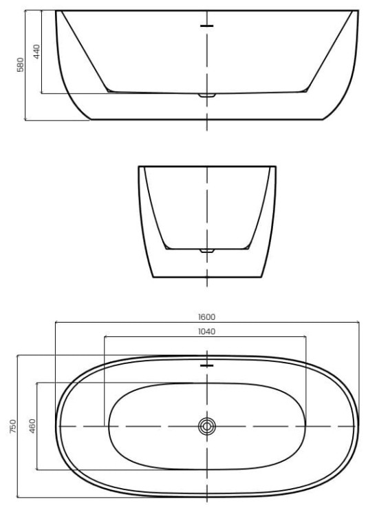 Wanna wolnostojąca OTEMMA 160 cm AD NATURALNIE