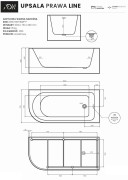 Wanna narożna UPSALA LINE prawa 160x75 AD NATURALNIE