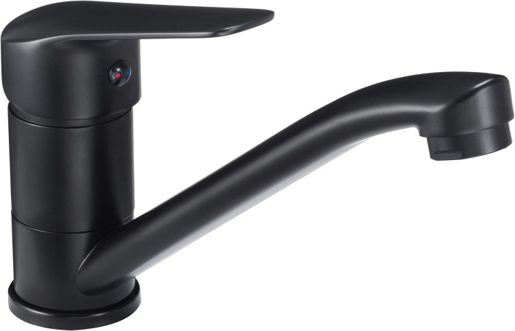 Bateria umywalkowa z obrotową wylewką Boro nero czarna Deante