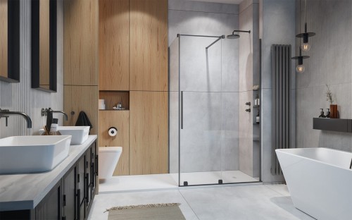 Kabina prysznicowa Furo Brushed GunMetal KDJ Radaway prawa