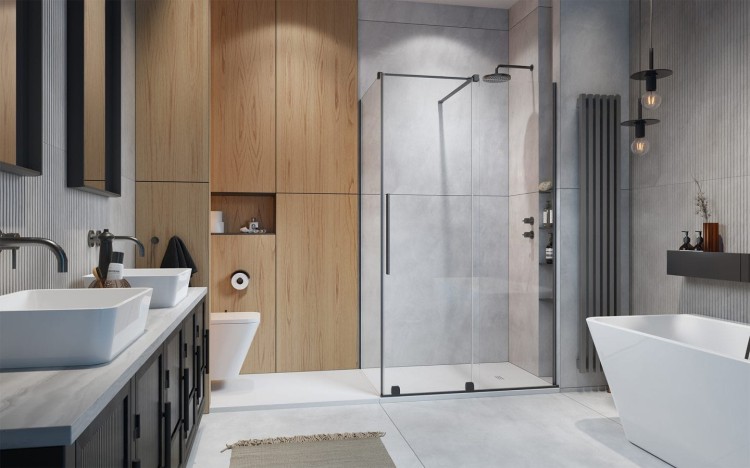 Kabina prysznicowa Furo Brushed GunMetal KDJ Radaway prawa