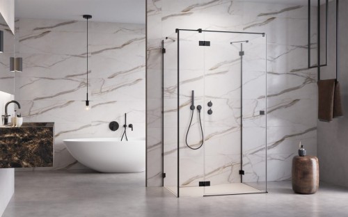 Kabina prysznicowa Essenza Pro Black KDJ+S Radaway lewa czarna