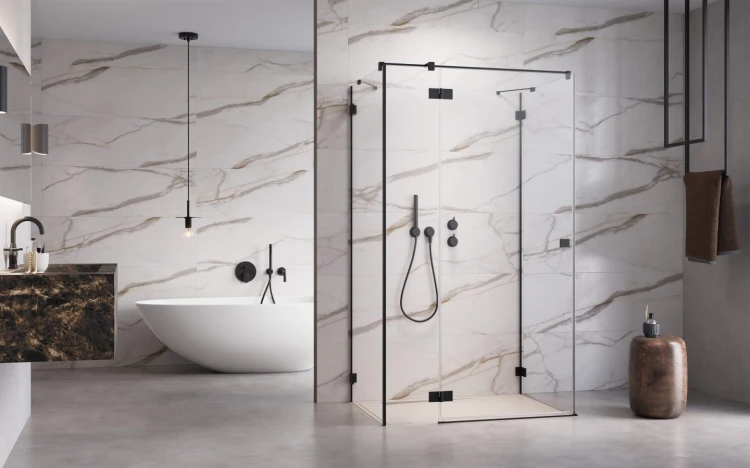 Kabina prysznicowa Essenza Pro Black KDJ+S Radaway lewa czarna