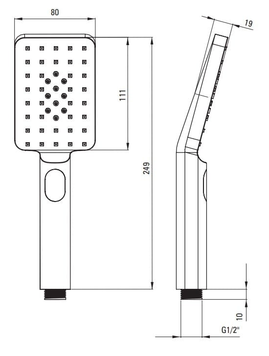 Deszczownica z baterią wannową nero czarna Alpinia Deante