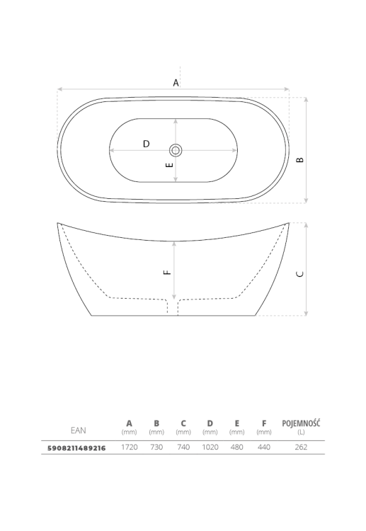 Wanna wolnostojąca Modena 1720 Lavita
