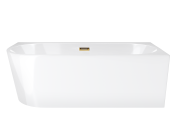 Wanna narożna corsan intero prawa 160 cm z szeroką krawędzią i wykończeniem złotym