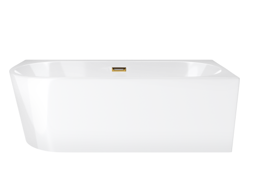 Wanna narożna corsan intero prawa 160 cm z szeroką krawędzią i wykończeniem złotym