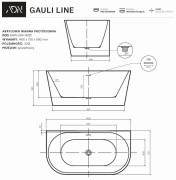 Wanna przyścienna wolnostojąca GAULI LINE 140x73 AD NATURALNIE