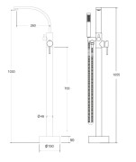 Wanna wolnostojąca Besco Keya B&amp;W 165x70 + bateria Decco I