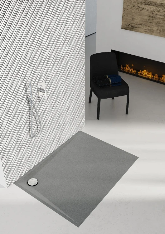 Brodzik prostokątny LIBRA Anthracite Stone 80x100 Schedpol Schedline, antracyt