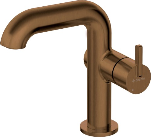 Bateria umywalkowa z prostokątną wylewką brąz szczotkowany Silia Deante