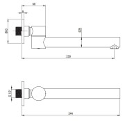 Zestaw prysznicowy z wylewką wannową nero czarny Arnika Deante