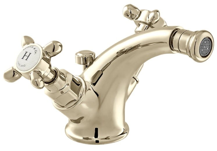 Bateria bidetowa z korkiem Axbridge Cross nikiel polerowany Vado