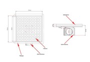 Wpust podłogowy z metalowym syfonem Kesmet Point 10x10 cm z pokrywą