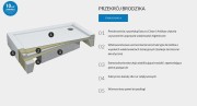 Brodzik prostokątny Cameron 80x100 Schedpol Schedline, biały - odpływ krótszy bok