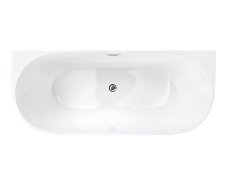 Wanna przyścienna wolnostojąca corsan mono 150 x 74 cm korek klik-klak chrom