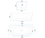 Wanna akrylowa przyścienna Capri 150x75 cm REA