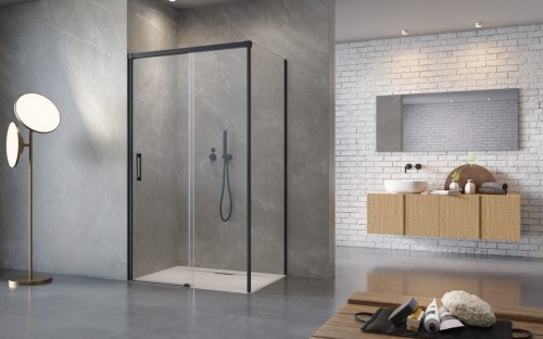 Kabina prysznicowa Radaway Idea Black KDS 150x100x200,5 czarna lewa