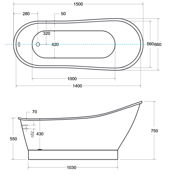 Wanna wolnostojąca Besco GLORIA GLAM 150x66 srebrna